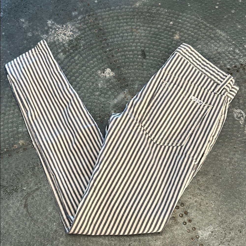 Joe's Jeans Navy and White Striped Pants